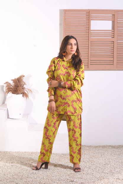 Shifona 2 Piece – Ready to Wear Printed Linen Co-ords Set – Design 2