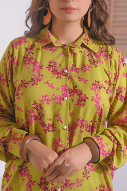 Shifona 2 Piece – Ready to Wear Printed Linen Co-ords Set – Design 2