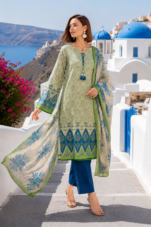 Azure Bloom | 3PC Unstitched