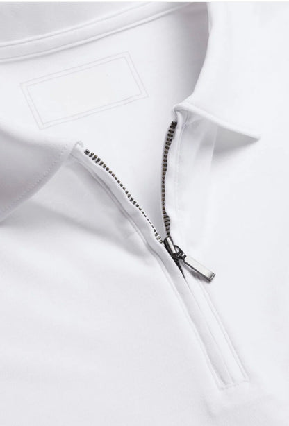 Signature Zip Polo - white