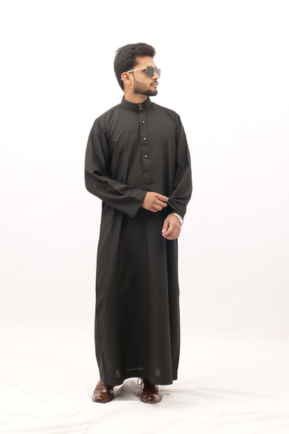 Men’s Classic Arabic Thobe – Black | Elegant & Timeless