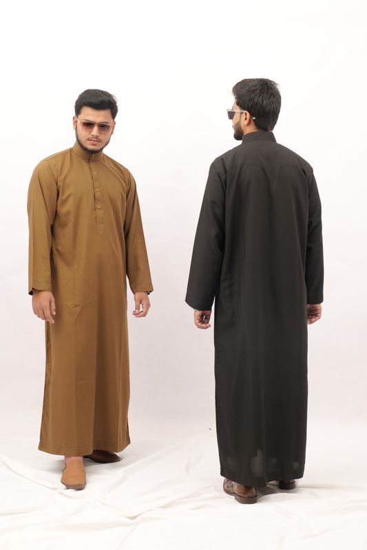 Men’s Classic Arabic Thobe – Brown | Warm & Distinguished