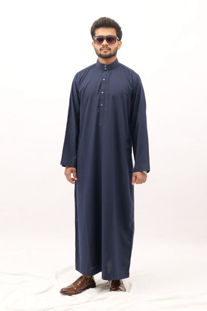 Men’s Classic Arabic Thobe – Navy Blue | Modern & Refined