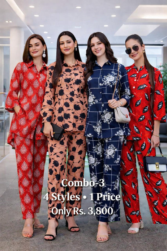 Shifona  Vol-1 Pack Of 4 Suits Unstitched Combo 3