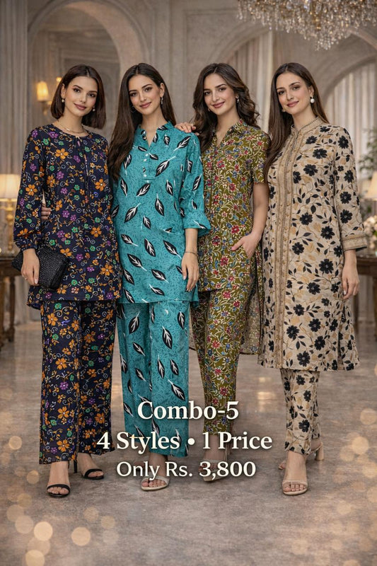 Shifona  Vol-1 Pack Of 4 Suits Unstitched Combo 5